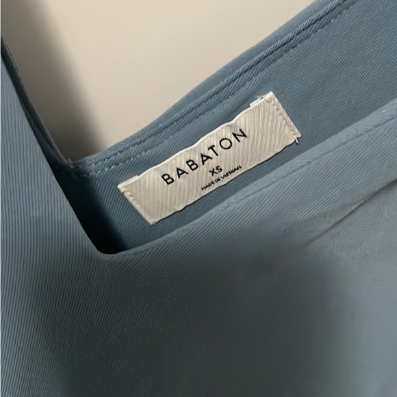 Babaton Contour V Neck Mini Dress - XS - Slab Blue - Picture 2 of 2